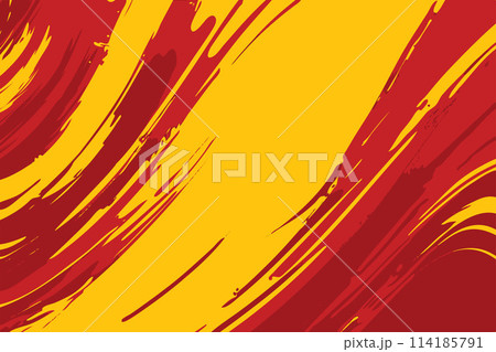 Abstract Art in Spain Flag Colors: Red, Yellow Brush Strokes 114185791