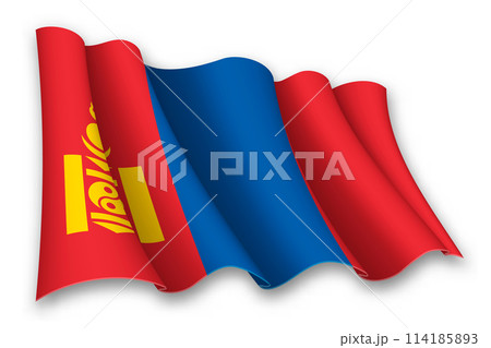 Realistic waving flag of Mongolia 114185893