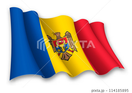 Realistic waving flag of Moldova Realistic waving flag of Moldova 114185895
