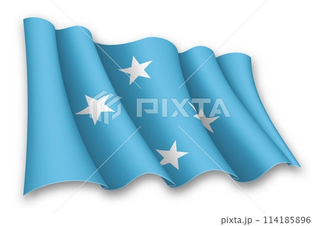 Realistic waving flag of Micronesia Realistic waving flag of Micronesia 114185896
