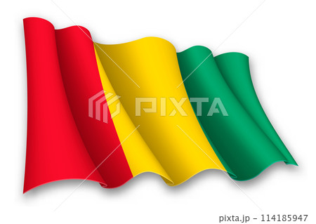 Realistic waving flag of Guinea Realistic waving flag of Guinea 114185947