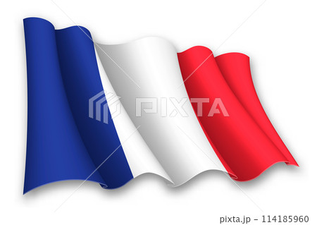 Realistic waving flag of France Realistic waving flag of France 114185960