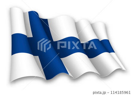 Realistic waving flag of Finland 114185961