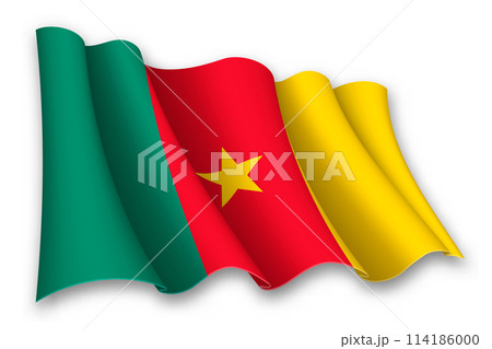 Realistic waving flag of Cameroon 114186000