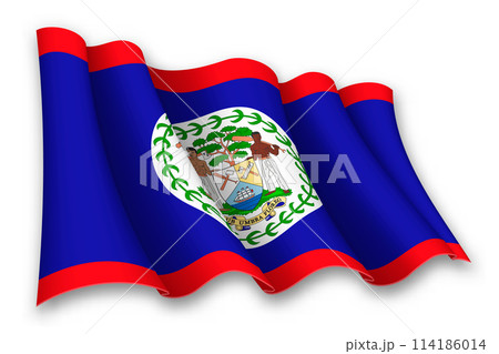 Realistic waving flag of Belize 114186014