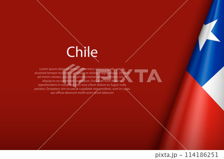 Chile national flag isolated on background with copyspace Chile national flag isolated on background with copyspace 114186251