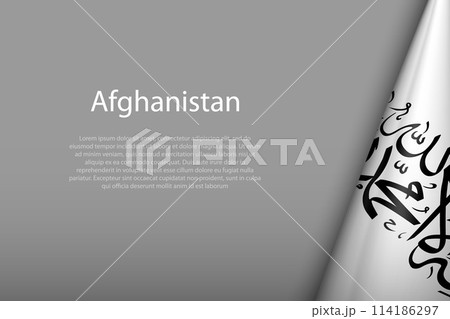 National flag Afghanistan isolated on background with copyspace 114186297
