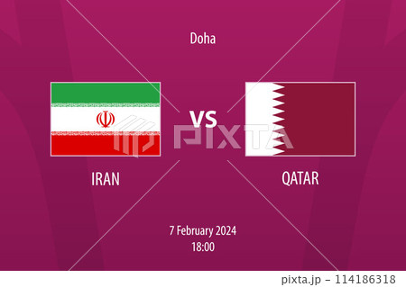Iran vs Qatar football scoreboard broadcast for soccer asia 2023 Iran vs Qatar football scoreboard broadcast for soccer asia 2023 114186318