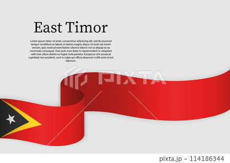 Ribbon flag of East Timor, Celebration background 114186344