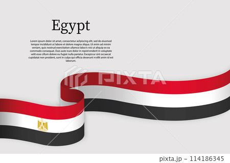 Ribbon flag of Egypt. Celebration background 114186345