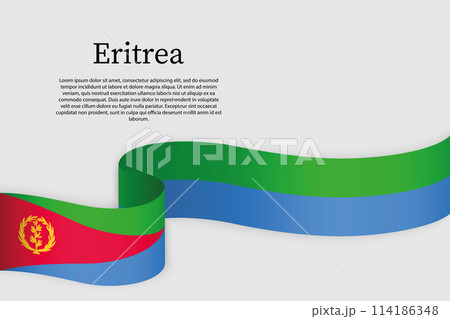 Ribbon flag of Eritrea. Celebration background 114186348