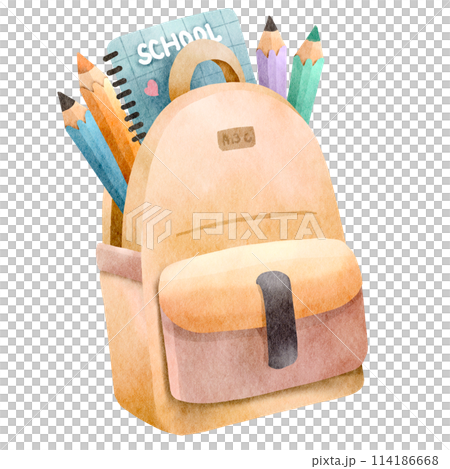School bag watercolor clipart School bag watercolor clipart 114186668
