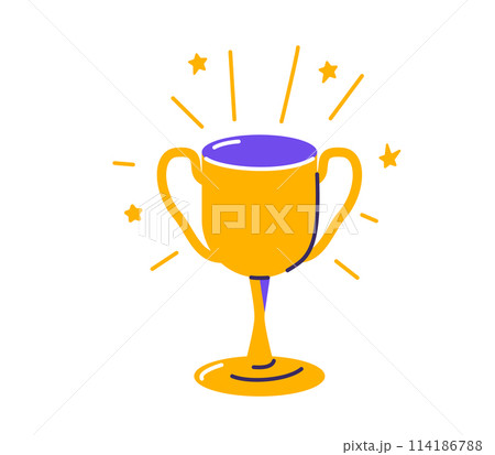 Trophy vector illustration. Winner cup isolated on white background 114186788
