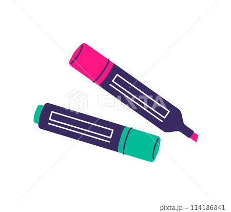Highlighter marker stationery vector illustration illustration. Isolated on white background Highlighter marker stationery vector illustration illustration. Isolated on white background 114186841