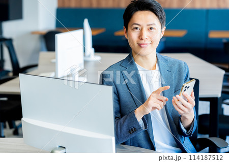 オフィスで働くビジネスパーソン オフィスで働くビジネスパーソン 114187512