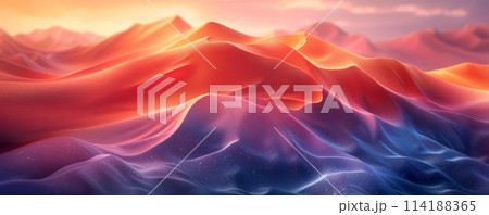 Abstract background with red, blue and orange wave 114188365