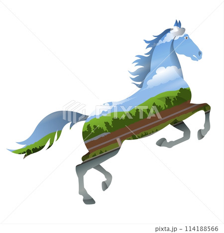 Horse on a white background. Illustration for your design.	 114188566