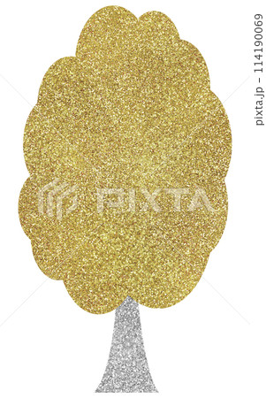 イラスト素材　木　植物　シルバー　ゴールド 114190069
