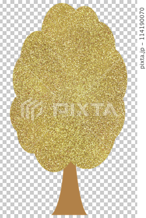 イラスト素材　木　植物　ゴールド 114190070