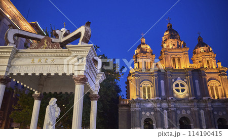 Wangfujing Church, an early 20th-century Romanesque Revival church in Beijing, China 114190415