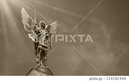 Kyiv, Ukraine. May 2023. Monument to the Archangel Michael 114192349