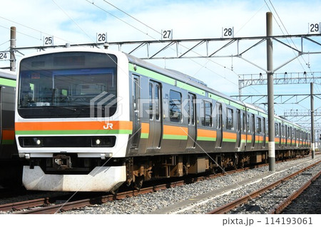 車両基地に停車する八高線の209系3500番台 車両基地に停車する八高線の209系3500番台 114193061