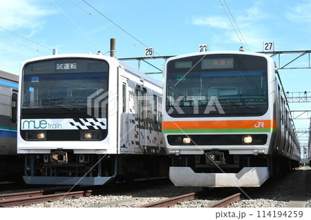 車両基地で並ぶ209系(MUE-Train)と八高線のE231系3000番台 車両基地で並ぶ209系(MUE-Train)と八高線のE231系3000番台 114194259