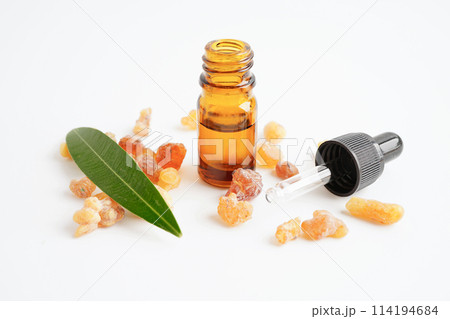 Frankincense or olibanum aromatic resin isolated on white background used in incense and perfumes. 114194684