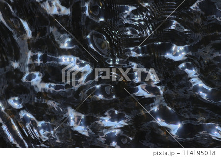 水面に反射する波紋　青の模様 114195018