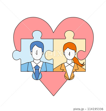 婚活や恋愛のイメージイラスト 婚活や恋愛のイメージイラスト 114195336
