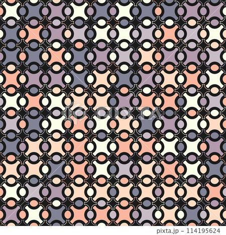 Seamless color pattern of abstract geometric elements. Design of texture, textiles, clothing, packaging and creative idea Seamless color pattern of abstract geometric elements. Design of texture, textiles, clothing, packaging and creative idea 114195624