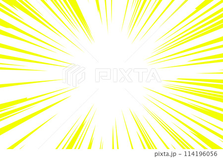 黄色の集中線エフェクト 114196056