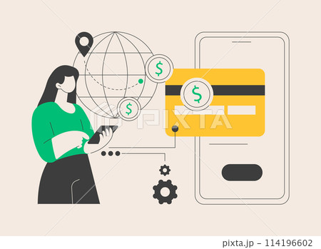 Money transfer abstract concept vector illustration. 114196602