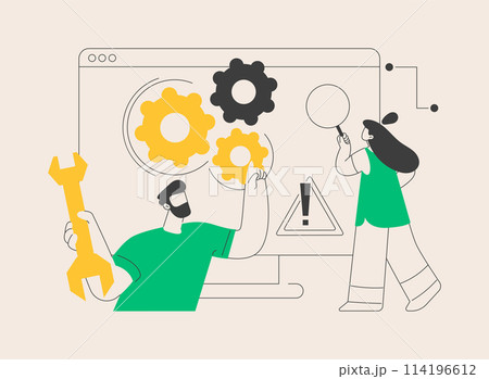 Computer troubleshooting abstract concept vector illustration. 114196612