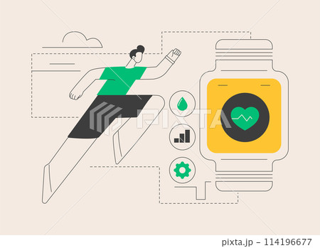 Healthcare trackers wearables and sensors abstract concept vector illustration. 114196677