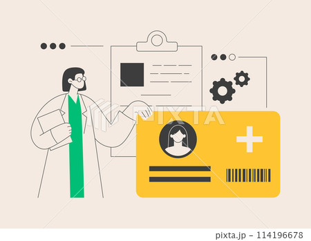 Healthcare smart card abstract concept vector illustration. 114196678