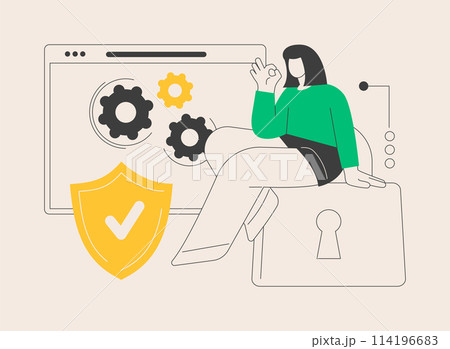 Cyber security data protection abstract concept vector illustration. 114196683