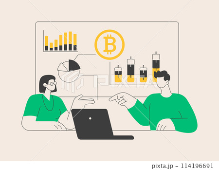 Cryptocurrency market abstract concept vector illustration. 114196691