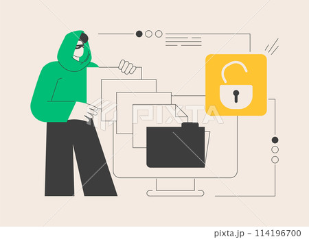 Data leakage abstract concept vector illustration. 114196700