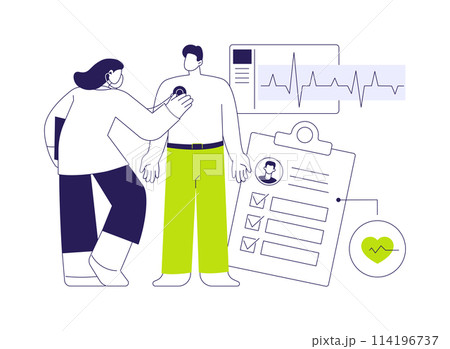 Heart and lung exams abstract concept vector illustration. 114196737