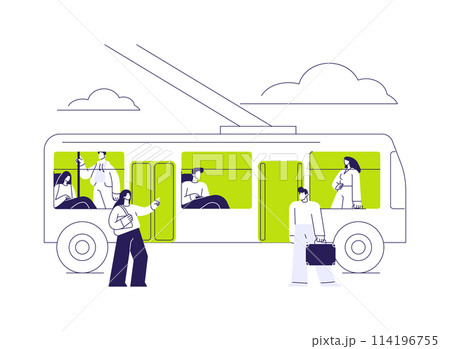 Trolleybus abstract concept vector illustration. 114196755