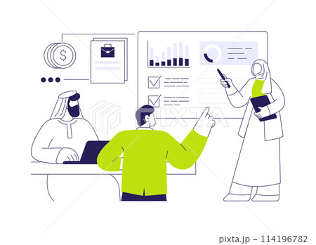 Cross-culture negotiations abstract concept vector illustration. Cross-culture negotiations abstract concept vector illustration. 114196782