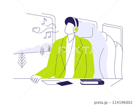 Comfortable train seats abstract concept vector illustration. Comfortable train seats abstract concept vector illustration. 114196802