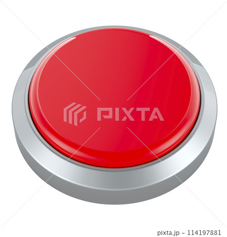 Red web push button, 3D rendering Red web push button, 3D rendering 114197881