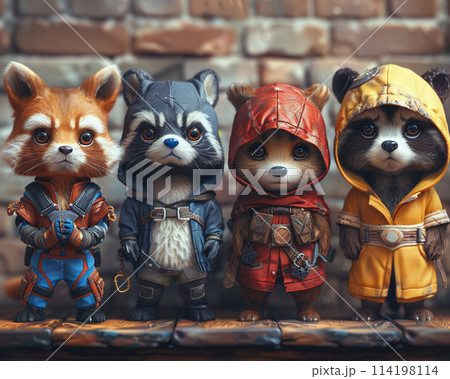 Animal heroes in cartoon style 114198114