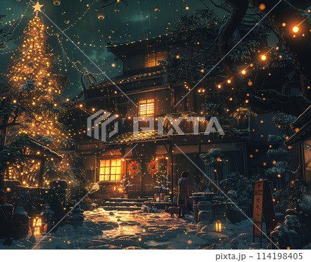 Christmas Eve in a cozy anime household 114198405