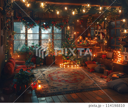 Christmas Eve in a cozy anime household 114198810