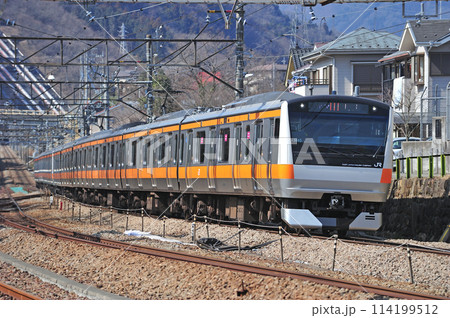 中央本線 四方津ー上野原 JR東日本 E233系0番台 H45編成(豊田) 中央本線 四方津ー上野原 JR東日本 E233系0番台 H45編成(豊田) 114199512