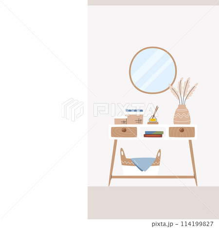 Entrance home interior flat banner with copy space 114199827