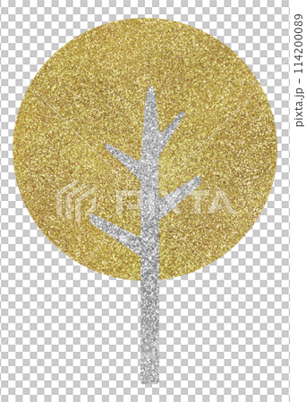 Illustration material Trees Plants Silver Gold 114200089